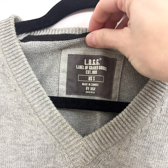 H&M Grey 100% Cotton Men's Sleeveless Sweater Vest - Sz Small - Picture 11 of 13